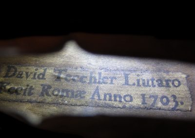 German made faked antique 1703 Italian violin, 'David Tecchler Liutaro'